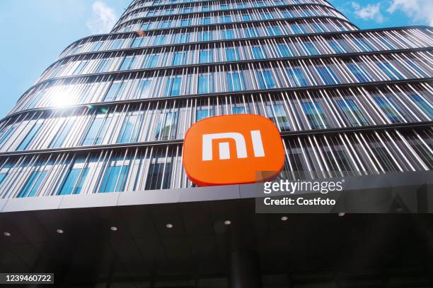 Photo taken on Aug. 8, 2021 shows the Office building of Xiaomi Group in Shanghai, China. On March 24 Xiaomi Group announced that it had granted...