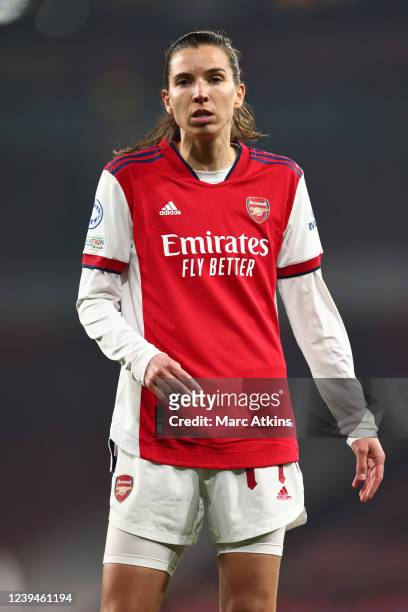 Tobin Heath of Arsenal during the UEFA Women's Champions League Quarter Final First Leg match between Arsenal WFC and VfL Wolfsburg at on March 23,...