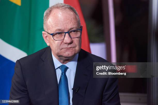 Mark Cutifani, chief executive officer of Anglo American Plc, during a Bloomberg Television interview at the South Africa Investment Conference in...