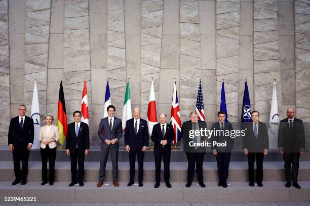 Secretary General Jens Stoltenberg, European Commission President Ursula von der Leyen, Japan's Prime Minister Fumio Kishida, Canada's Prime Minister...