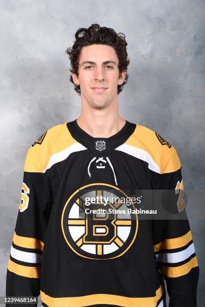 Marc McLaughlin of the Boston Bruins poses for his official headshot before the game against the Tampa Bay Lightning at the TD Garden on March 24,...