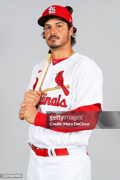 Nolan Arenado of the St. Louis Cardinals poses for a photo during the St. Louis Cardinals Photo Day at Roger Dean Stadium on Saturday, March 19, 2022...