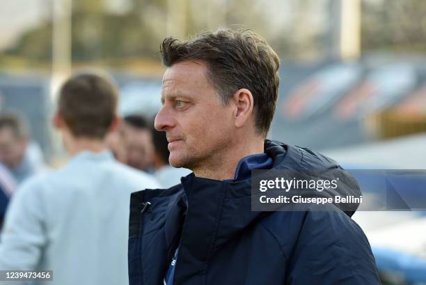 Christian Worns head coach of Germany U20 looks on during the international friendly match between Italy U20 and Germany U20 at Stadio Cino e Lillo...