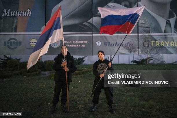 Sebian Vs. Russian Flags Belgrade Demonstrations Photos and Premium High Res Pictures - Getty Images