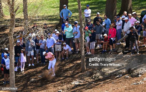 Sergio Garcia of Spain hits a shot from right side of the 18th hole during Round 2 of the World Golf Championships-Dell Technologies Match Play at...