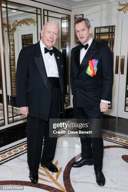 Lord Julian Fellowes and Alexander Armstrong attend the Rainbow Trust 35th Anniversary Ball at The Dorchester on March 24, 2022 in London, England.