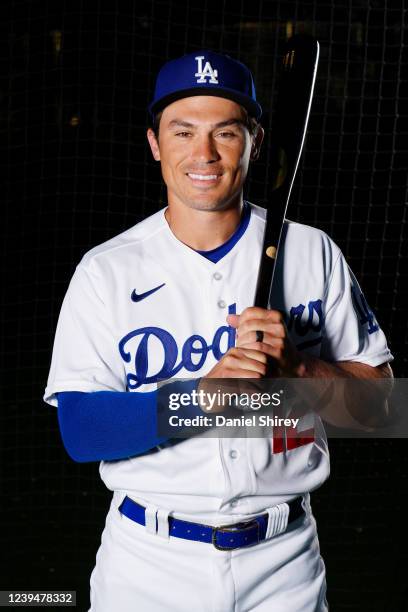 Tony Wolters of the Los Angeles Dodgers poses for a photo during the Los Angeles Dodgers Photo Day at Camelback Ranch on Thursday, March 17, 2022 in...