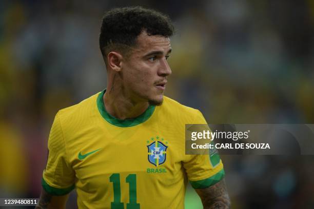 Brazil's Philippe Coutinho is seen during a South American qualification football match against Chile for the FIFA World Cup Qatar 2022 at Maracana...