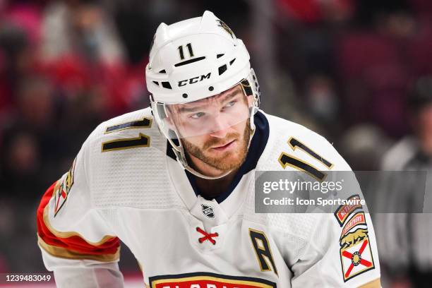 Look on Florida Panthers left wing Jonathan Huberdeau during the Florida Panthers versus the Montreal Canadiens game on March 24, 2022 at Bell Centre...