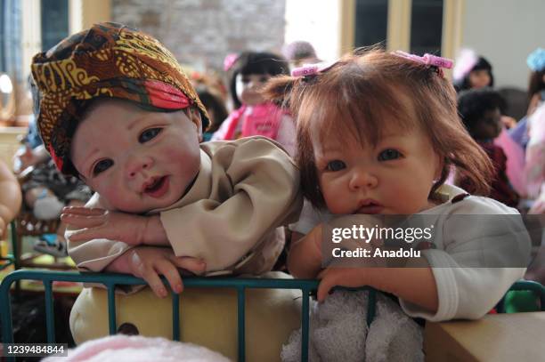 Photo of the doll collection of collector Sandra Susan at her home on Jalan Raya Leuwigajah in Cimahi, Indonesia on March 2022. The collector has 220...