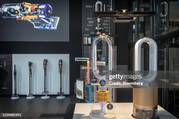 Dyson Ltd. Appliances at the company's global headquarters at St. James Power Station in Singapore, on Friday, March 25, 2022. Dyson announced plans...