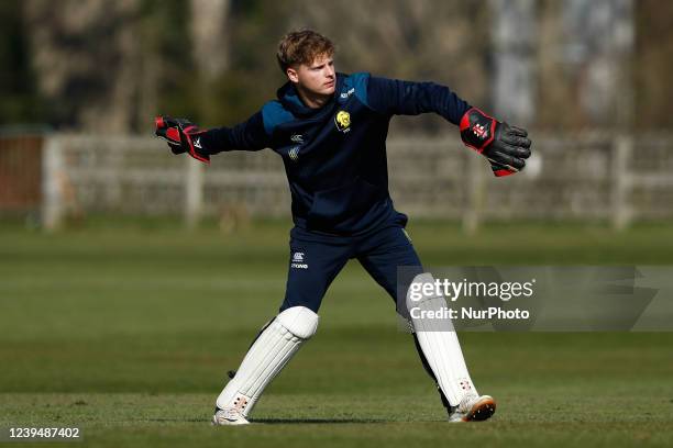 Tom Mackintosh of Durham warms up during the MCC University match between Durham UCCE and Durham County Cricket Club at The Racecourse, Durham City...