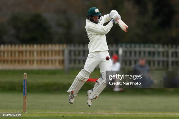 Ross Richardson of Durham University bats during the MCC University match between Durham UCCE and Durham County Cricket Club at The Racecourse,...