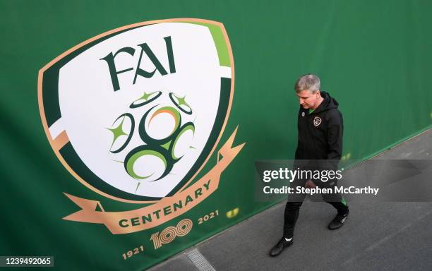 Dublin , Ireland - 25 March 2022; Manager Stephen Kenny after a Republic of Ireland training session at Aviva Stadium in Dublin.