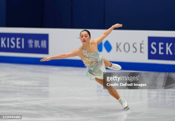 Montpellier, France Wakaba Higuchi from Japan during Women's Short Programme, World Figure Skating Championship at Sud de France Arena on March 23,...