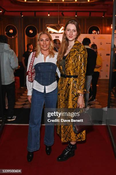 Isabella Lloyd Webber and guest attend the UK Premiere of "One Of These Days" at the Everyman Borough Yards on March 25, 2022 in London, England.