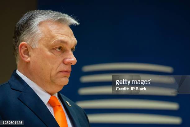 Prime Minister of Hungary Viktor Orban at the European Union leaders' summit, amid Russia's invasion of Ukraine.