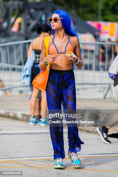 Attendees are seen during day one of Lollapalooza Brazil Music Festival at Interlagos Racetrack on March 25, 2022 in Sao Paulo, Brazil.