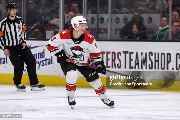 Charlotte Checkers defenceman Matt Kiersted on the ice during the first period of the American Hockey League game between the Charlotte Checkers and...