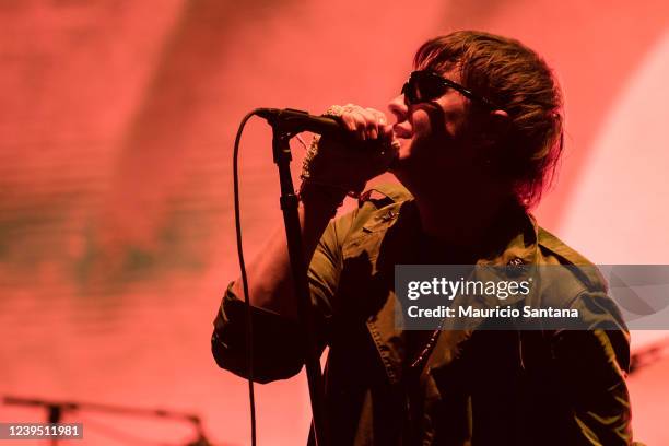 Julian Casablancas of The Strokes performs during day one of Lollapalooza Brazil Music Festival at Interlagos Racetrack on March 25, 2022 in Sao...