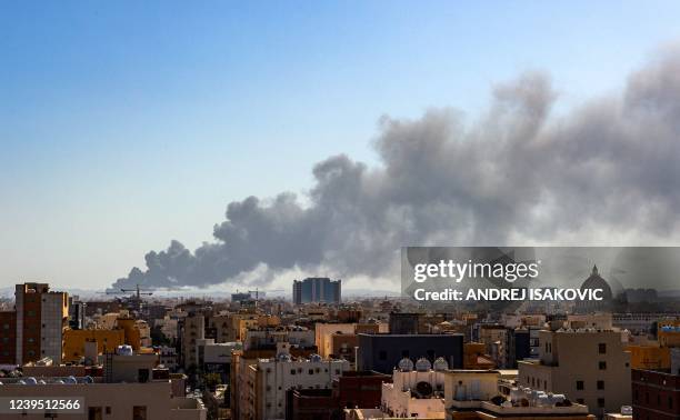 Smoke rises from a Saudi Aramco oil facility in Saudi Arabia's Red Sea coastal city of Jeddah, on March 26 following a reported Yemeni rebels attack....