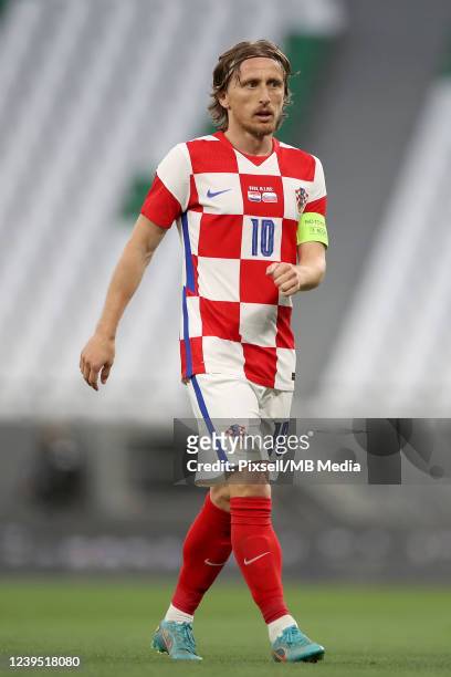 Luka Modric of Croatia during the international friendly match between Croatia and Slovenia at Education City Stadium on March 26, 2022 in Doha,...