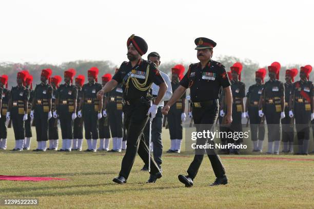 General Officer Commanding -in-Chief Lieutenant General AS Bhinder during the South Western Command Investiture Ceremony at 61st Cavalry Polo Ground,...