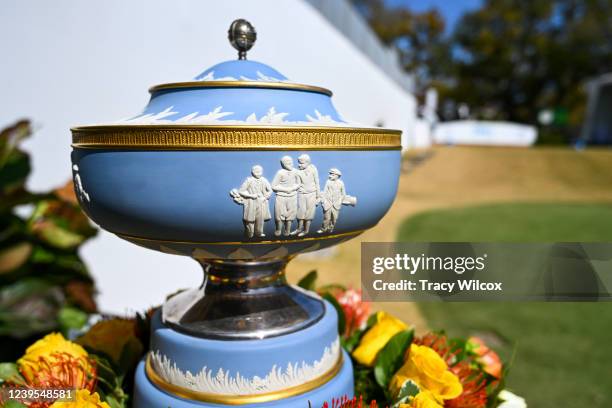 The Walter Hagen Cup on the first tee during Round 6, a semi-final match, of the World Golf Championships-Dell Technologies Match Play at Austin...