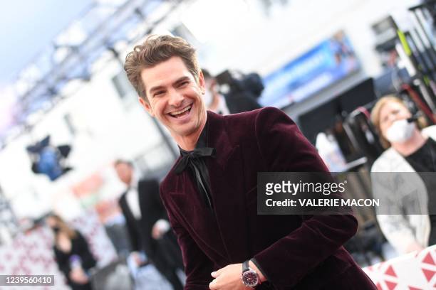 British-US actor Andrew Garfield attends the 94th Oscars at the Dolby Theatre in Hollywood, California on March 27, 2022.