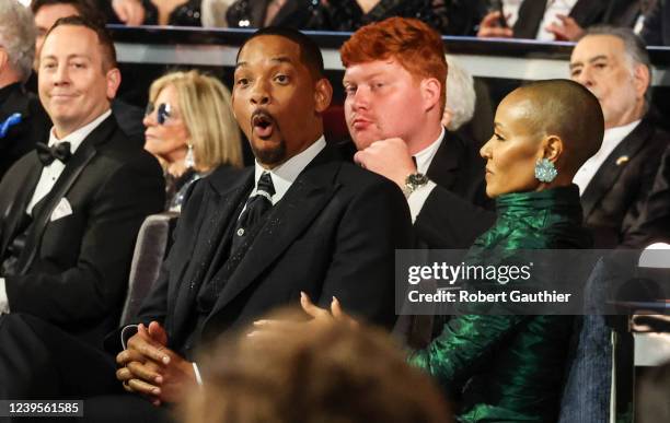 March 27, 2022: Will Smith and Jada Pinkett watch the show at the 94th Academy Awards at the Dolby Theatre at Ovation Hollywood on Sunday, March 27,...