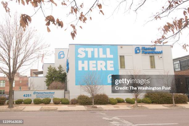The outside of the Planned Parenthood Reproductive Health Services Center in St. Louis, Mo., as seen on Tuesday, March 8, 2022. The clinic is the...