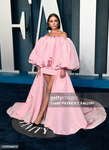 Influencer Olivia Culpo attends the 2022 Vanity Fair Oscar Party following the 94th Oscars at the The Wallis Annenberg Center for the Performing Arts...