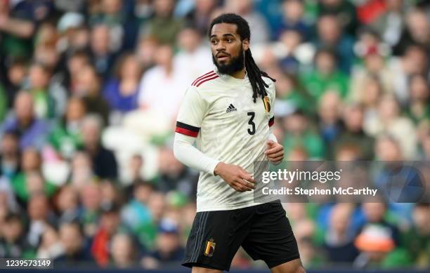 Dublin , Ireland - 26 March 2022; Jason Denayer of Belgium during the international friendly match between Republic of Ireland and Belgium at the...