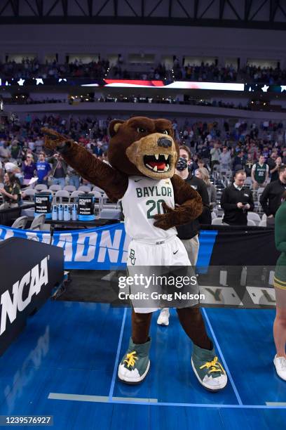 Playoffs: Baylor mascot Bruiser bear at Dickies Arena. Fort Worth, TX 3/19/2022 CREDIT: Greg Nelson