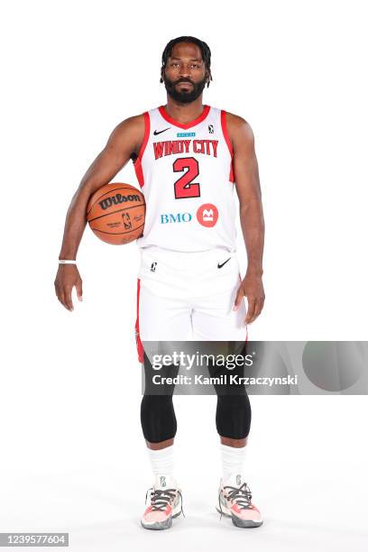 Jeremy Pargo of the Windy City Bulls poses for a portrait on March 25, 2022 at NOW Arena in Hoffman Estates, Illinois. NOTE TO USER: User expressly...