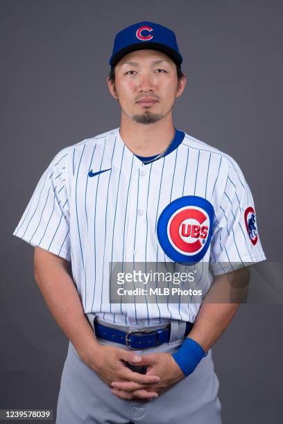 Seiya Suzuki of the Chicago Cubs poses for a photo during the Chicago Cubs Photo Day at Sloan Park on Wednesday, March 16, 2022 in Mesa, Arizona.