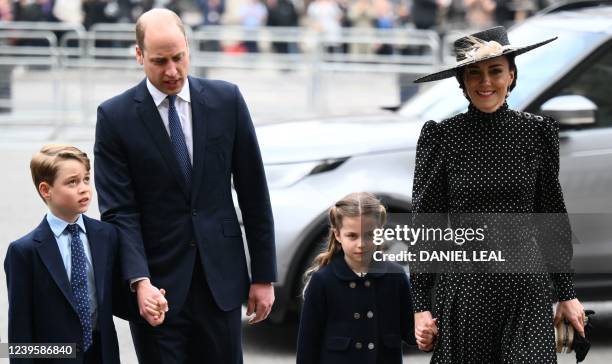 Britain's Prince William, Duke of Cambridge , Britain's Catherine, Duchess of Cambridge and their children Britain's Prince George of Cambridge and...