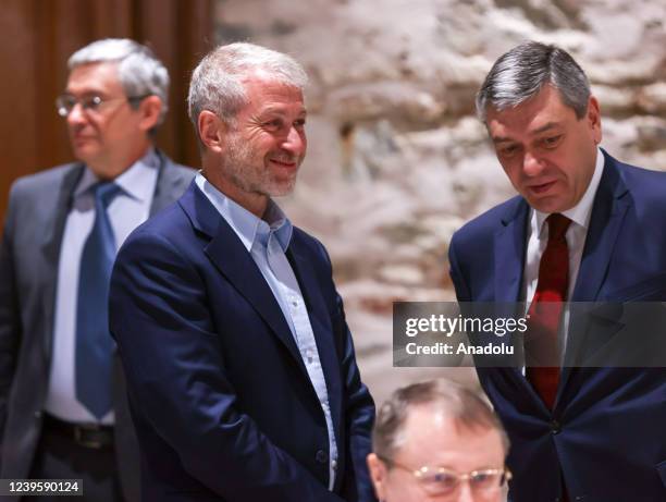 Russian businessman Roman Abramovich attends the peace talks between delegations from Russia and Ukraine in Istanbul, Turkiye on March 29, 2022.