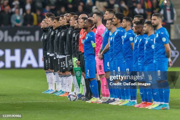 German and Israeli national team during the international friendly match between Germany and Israel at PreZero-Arena on March 26, 2022 in Sinsheim,...