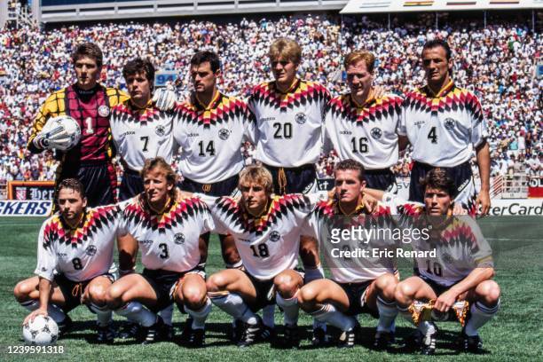 Team Germany line up during the FIFA World Cup, group C match between Germany and Spain, at Soldier Field, Chicago, Illinois, United States on 21th...