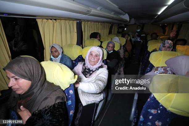 Palestinian families in Gaza meet with their relatives who were imprisoned, as part of the visit program, which Israel started again after two years...