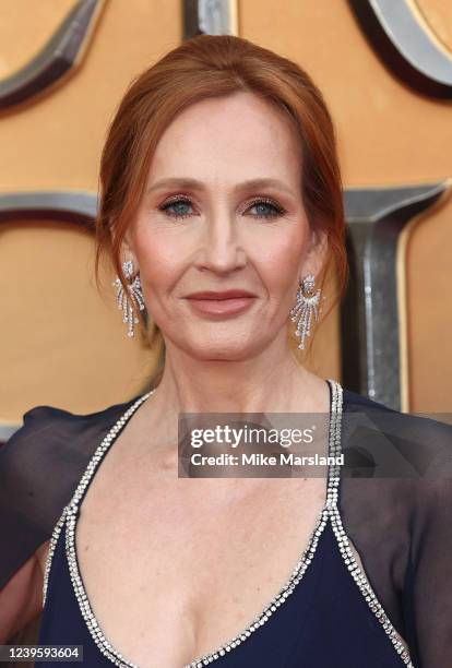 Rowling attends the "Fantastic Beasts: The Secrets of Dumbledore" World Premiere at The Royal Festival Hall on March 29, 2022 in London, England.