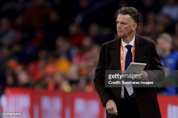 Coach Louis van Gaal of Holland during the International Friendly match between Holland v Germany at the Johan Cruijff Arena on March 29, 2022 in...