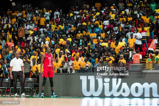 Dieudonne Ndayisaba of the Rwanda Energy Group looks on during the game against the Dakar Université Club on March 11, 2022 at the Dakar Arena. NOTE...