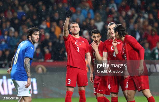 Players of Turkish National Football Team are seen during a friendly match between Turkiye and Italy, at Konya Metropolitan Municipality Stadium in...