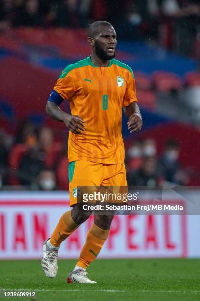 Franck Kessie of Ivory Coast during the International Friendly match between England and Ivory Coast at Wembley Stadium on March 29, 2022 in London,...