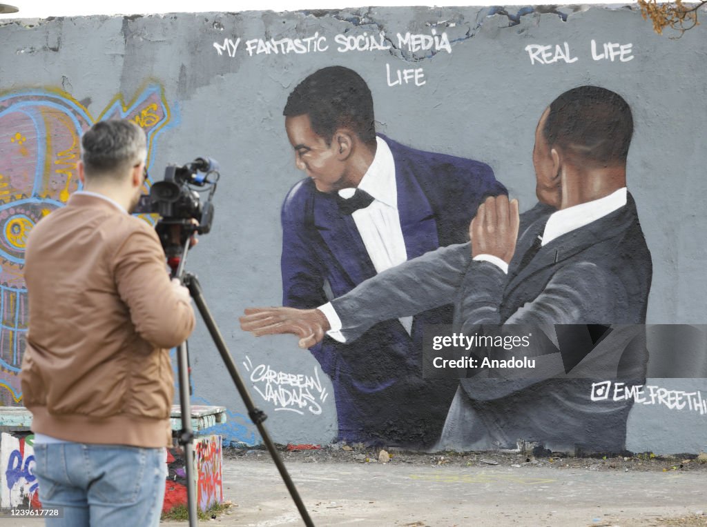 Will Smith graffiti on the streets of Germany's Berlin