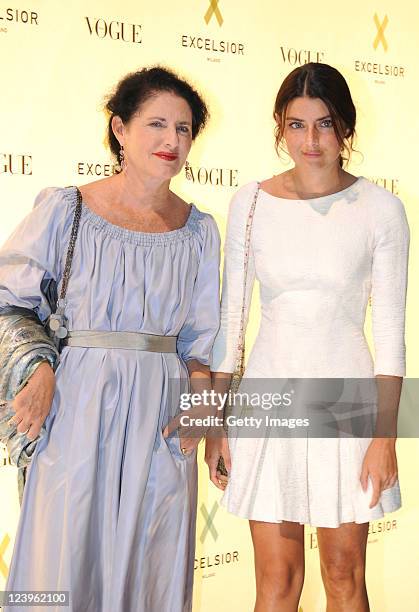 Luisa Beccaria and her daughter Lucilla Bonaccorsi attend the opening cocktail party of Excelsior Milano on September 6, 2011 in Milan, Italy.