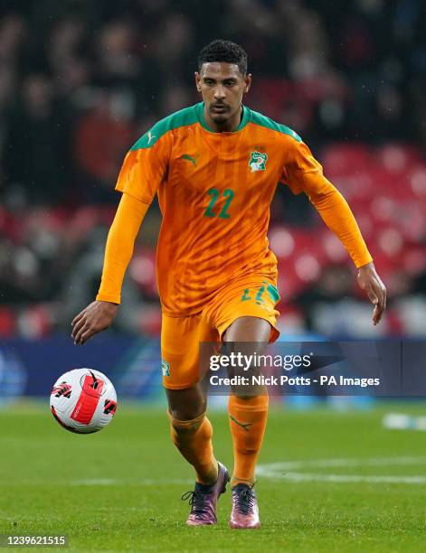 Ivory Coast's Sebastien Haller during the international friendly match at Wembley Stadium, London. Picture date: Tuesday March 29, 2022.