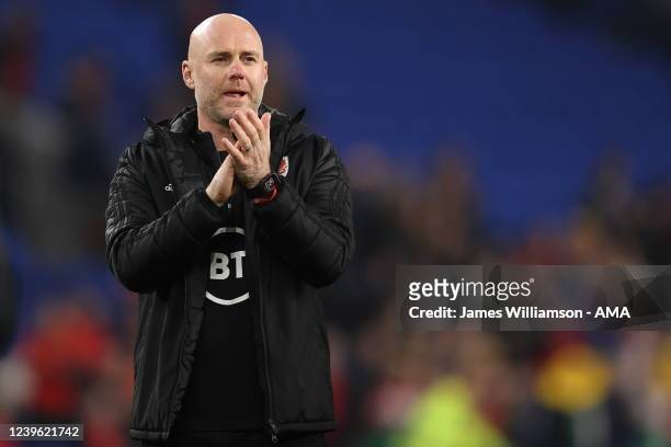 Rob Page the caretaker manager / head coach of Wales during the international friendly match between Wales and Czech Republic at Cardiff City Stadium...